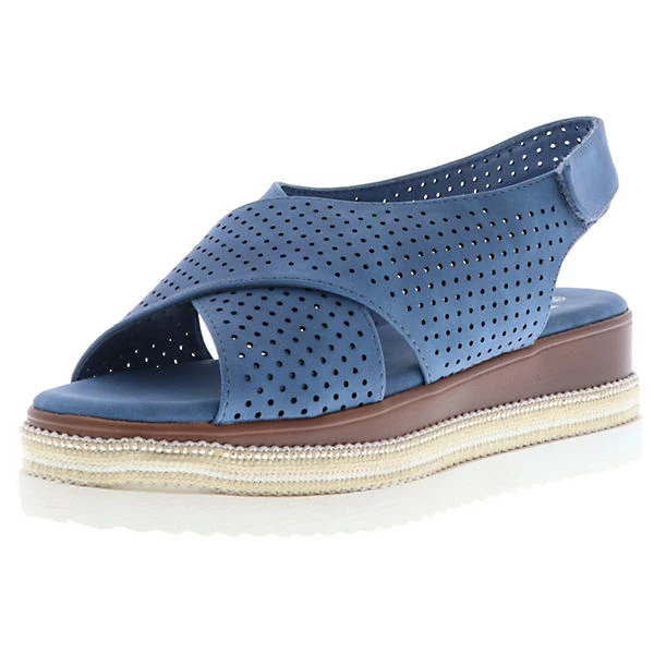 Xti Damen Sandaletten Sandalen Plateau Slingback Blau - Blau 3 Xti Damen Sandaletten Sandalen Plateau Slingback Blau - Blau