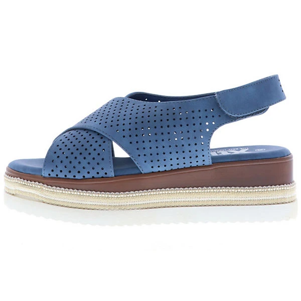 Xti Damen Sandaletten Sandalen Plateau Slingback Blau - Blau 7 Xti Damen Sandaletten Sandalen Plateau Slingback Blau - Blau – Bild 5