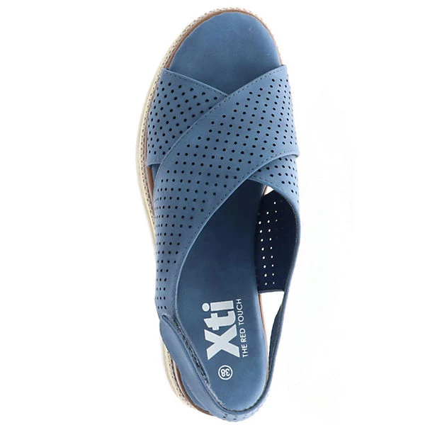 Xti Damen Sandaletten Sandalen Plateau Slingback Blau - Blau 9 Xti Damen Sandaletten Sandalen Plateau Slingback Blau - Blau – Bild 7