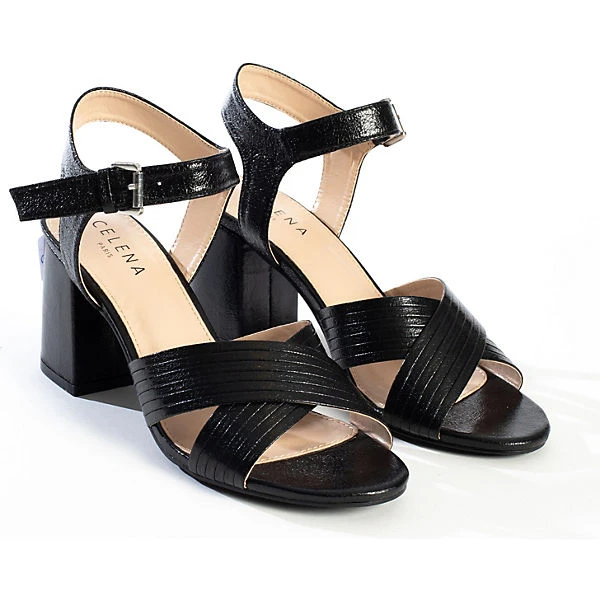 Sandalen Mit Eckigem Absatz CORDELIA Schaftsandaletten - Schwarz 4 Sandalen Mit Eckigem Absatz CORDELIA Schaftsandaletten - Schwarz – Bild 2