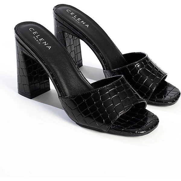 Peeptoe-Heels CHERYL SCHWARZ Schaftsandaletten - Schwarz 10 Peeptoe-Heels CHERYL SCHWARZ Schaftsandaletten - Schwarz – Bild 8