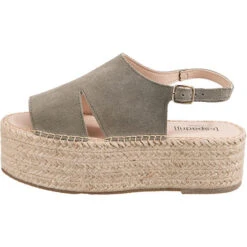 Avignon Velour Plateau-Sandaletten - Olive -Trend Shoe Verkauf 28543296 03