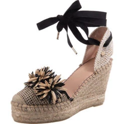 Keilsandaletten - Schwarz/beige