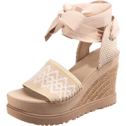 Ugg Abbot Ankle Wrap Keilsandaletten - Sand