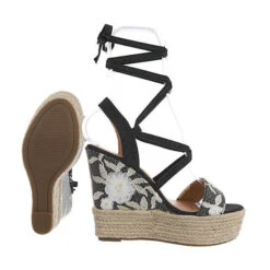 Plateausandaletten Hakenschnürung, Keilabsatz/Wedge, Riemen -Trend Shoe Verkauf 29242510 02