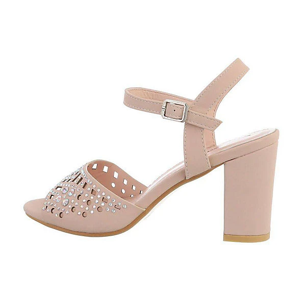 Sandalen & Sandaletten Schnalle, Blockabsatz, Riemen, Strass 3 Sandalen & Sandaletten Schnalle, Blockabsatz, Riemen, Strass