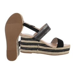 Plateausandaletten Schnalle, Keilabsatz/Wedge, Strass - Schwarz 6 Plateausandaletten Schnalle, Keilabsatz/Wedge, Strass - Schwarz -Trend Shoe Verkauf 29248345 02