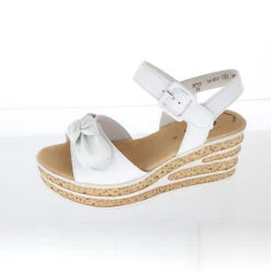 Gabor Sandalen Keilsandaletten Rauleder Blau Klassische Sandaletten - Weiß -Trend Shoe Verkauf 30032563 03